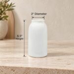 Short Ribbed Bottle Ceramic Vase - Image 3