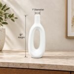 Slender Oval Loop Ceramic Vase - Image 3