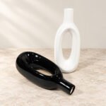 Slender Oval Loop Ceramic Vase - Image 2