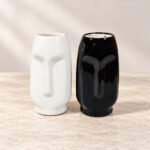 Small Face Relief Ceramic Vase - Image 2