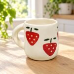 Strawberry Print Ceramic Mug - Image 2