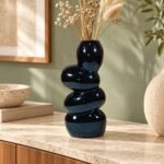 Tall Stacked Pebble Ceramic Vase