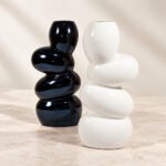 Tall Stacked Pebble Ceramic Vase - Image 2