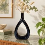 Tall Teardrop Loop Ceramic Vase