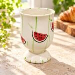 Watermelon Footed Ceramic Goblet - Image 2