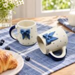 White Blue Bow Ceramic Mug - Image 2