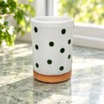 White Brown Dotted Ceramic Tumbler - Image 2