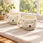 White Cat Face Ceramic Mug