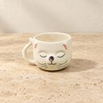 White Cat Face Ceramic Mug - Image 2