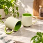 White Green Interior Ceramic Cup