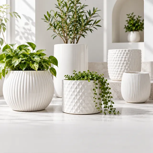 White Pots - Khurja Ceramic
