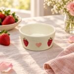 White Strawberry Ceramic Bowl