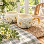 White Yellow Daisy Ceramic Mug