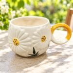 White Yellow Daisy Ceramic Mug - Image 2