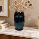 Wide Mouth Face Ceramic Vase