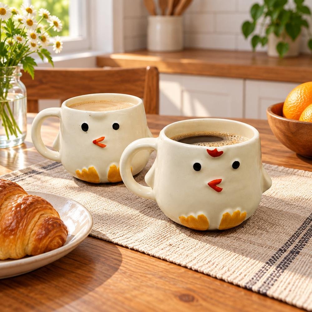 yellow-chick-face-ceramic-mug-01-tcc-120 Yellow Chick Face Ceramic Mug - Image 1