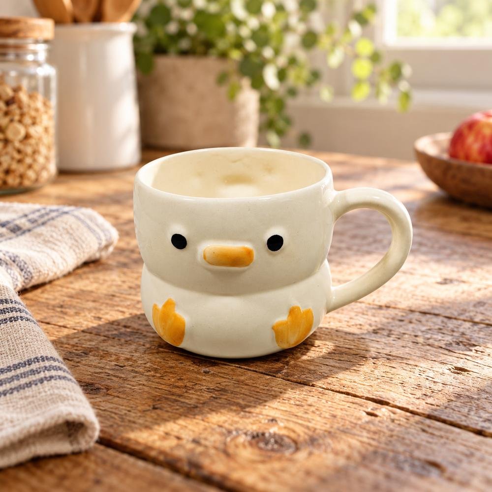 yellow-chick-face-ceramic-mug-01-tcc-154 Yellow Chick Face Ceramic Mug - Image 1