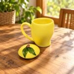 Yellow Lemon Ceramic Mug With Lid